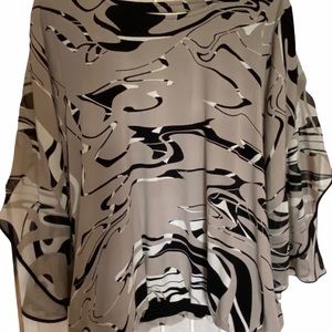 Alfani XL grey swirl print blouse